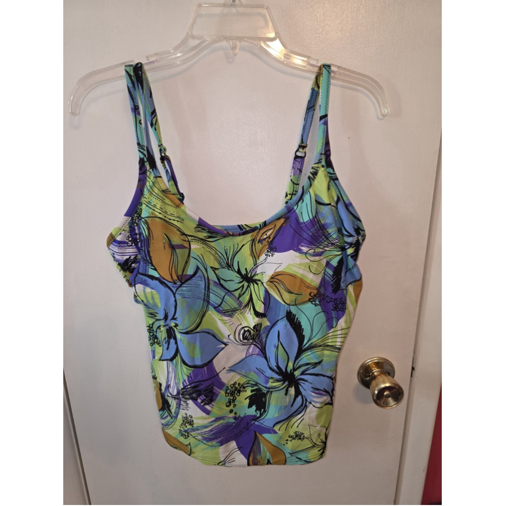 BALTEX Floral SWIMSUIT TOP SIZE 14 GUC